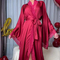 Sexy Satin Women Pajamas and Sleepwear for Women New Long Sleeved Robe Lingerie Nightwear