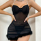 Wholesale Metal Chain Sling Design Underwear Set Sexy Perspective Mesh Woman Lingerie