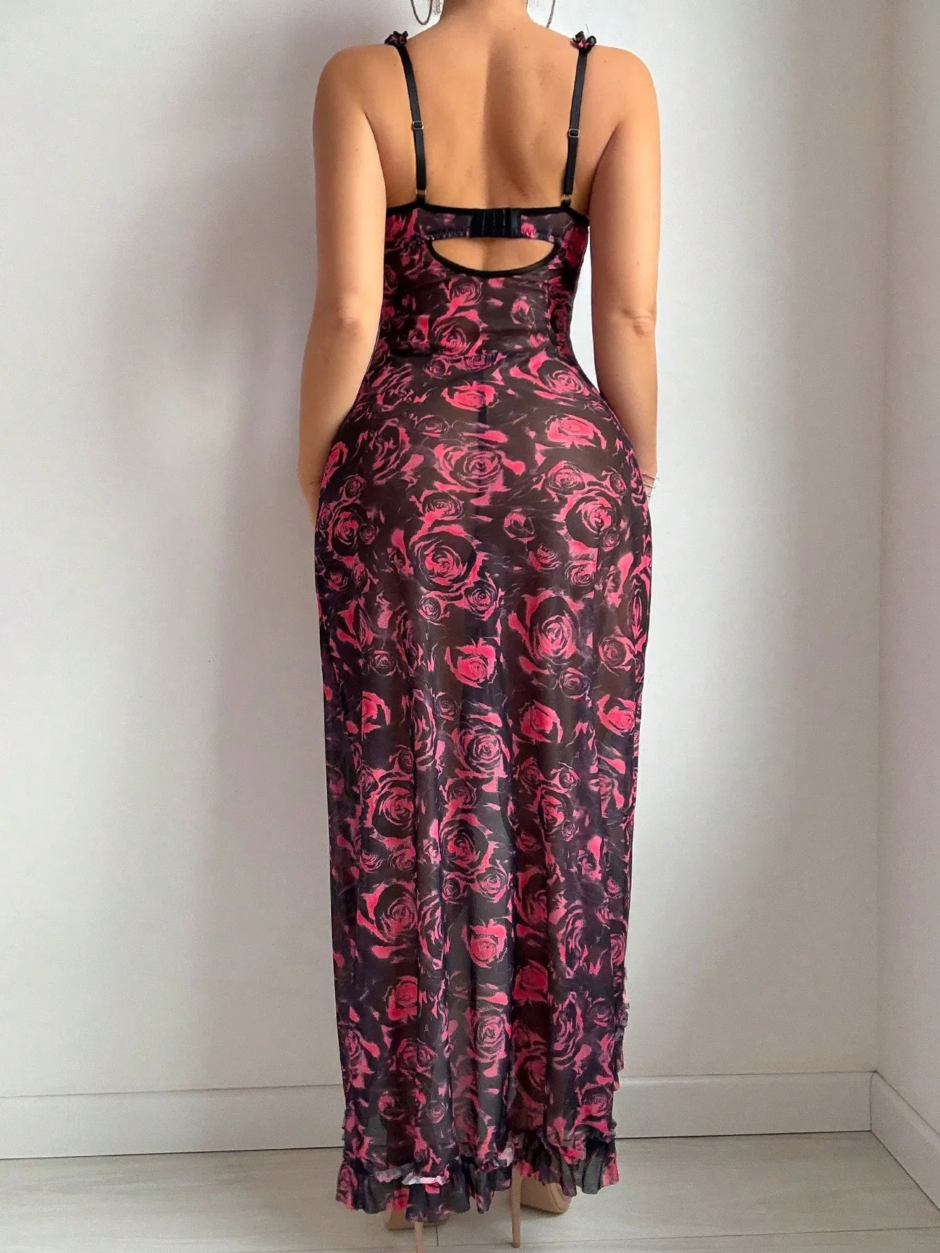 Sexy See-Through Women Underwear Set New Arrival Luxury Ulral-Thin See-Through Long Dress Lingerie