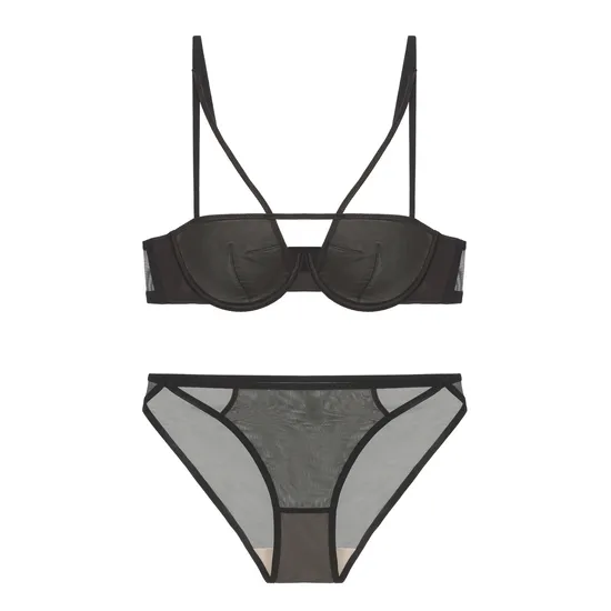 Wholesale French Style for Women Cotton Smooth Soft Steel Ring Sexy Breathable Backless Ultra-Thin Bra Set Underwear Lingerie