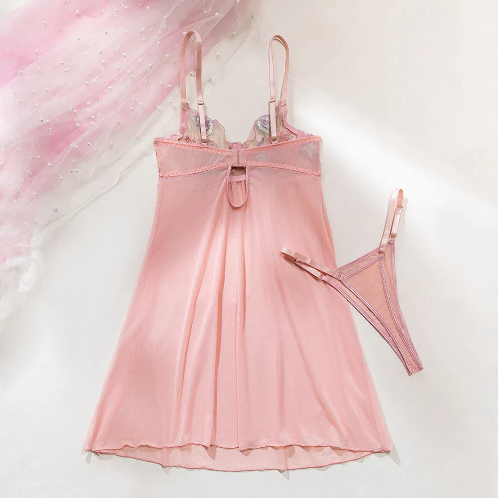 Sexy Ultra-Thin See-Through Bra and Panty Set New Embroidery Two-Piece Lingerie