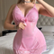 Hot Fashion See-Through Ultral-Thin Bra and Panty Set Sexy Plus Size Women's Lingerie