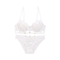 New Style French Romantic for Women Soft Embroidery Lace Trim Sexy Breathable Ultra-Thin Bra Underwear Set Lingerie