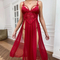 Sexy See Through Mesh Long Lingerie Women Sleepwear Hot V-Neck Embroidered Lace Nightwear