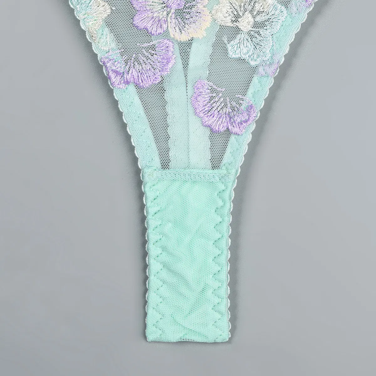 Wholesale Ultra-Thin Flower Embroidery Lace Underwear Set Sexy See-Through Mesh Woman Lingerie