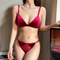 Hot Sell Underwear for Women Soft Bra Wholesale French Thin Velvet Triangular Cup Ultra-Thin Romantic Set Sexy Lingerie