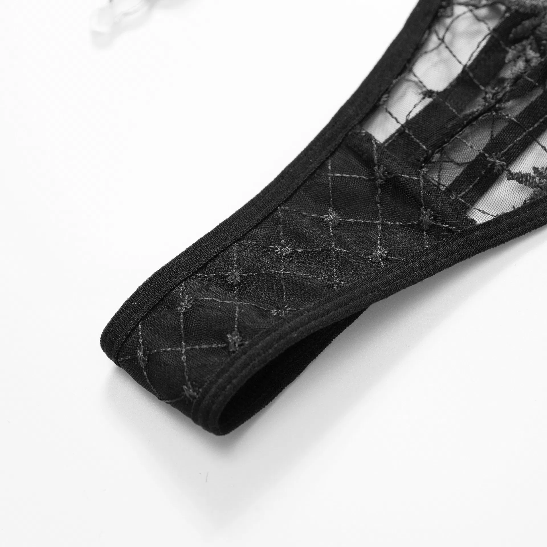 Wholesale Floral Embroidery Woman Bra Panty Set Sexy See-Through Garter Lingerie
