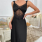 Sexy See Through Mesh Dress Sleepwear Hot Selling Embroidered Lace Suspender Woman Nightwear