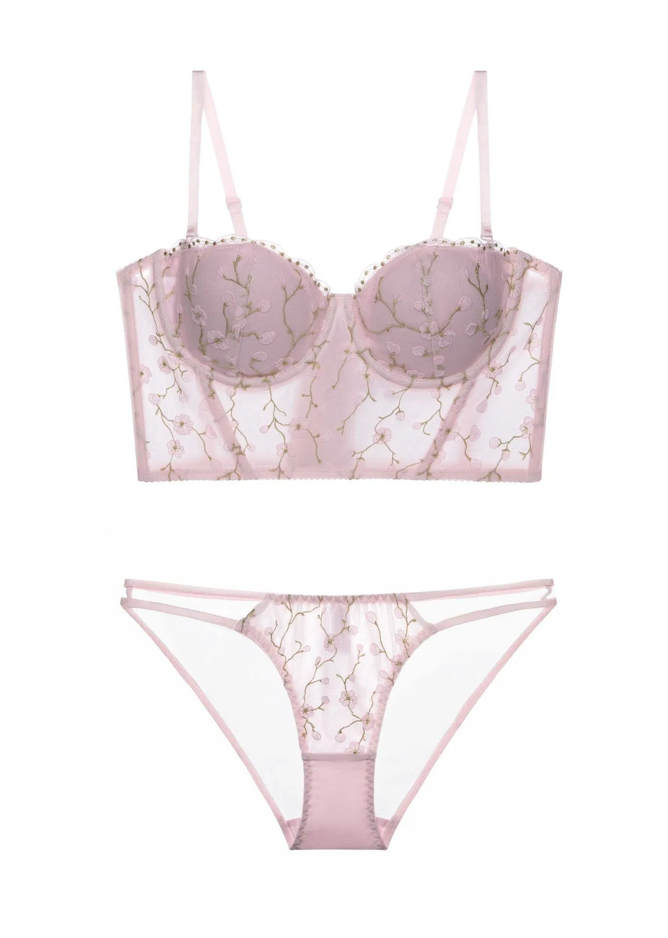 Wholesale French Style Sexy Luxurious Embroidered Lace Breathable Ultra-Thin for Women Bra Set Underwear Lingerie
