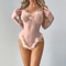 New Arrival Rhinestone Sparkling See-Through Mesh Underwear Set Sexy Feather Patchwork Lingerie