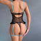 Sexy Ultra-Thin Flower Embroidery Woman Underwear Set Wholesale Garter Belt Lingerie