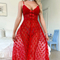 Sexy Transparent Mesh Women Sleepwear Long Dress Hot Sale Embroidery Nightwear