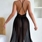 Sexy Erotic Transparent Woman Nightgown Dress Wholesale Solid Color Long Mesh Nightwear