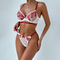 Wholesale Transparent Mesh Bow Underwear Set Sexy Floral Embroidery Woman Lingerie