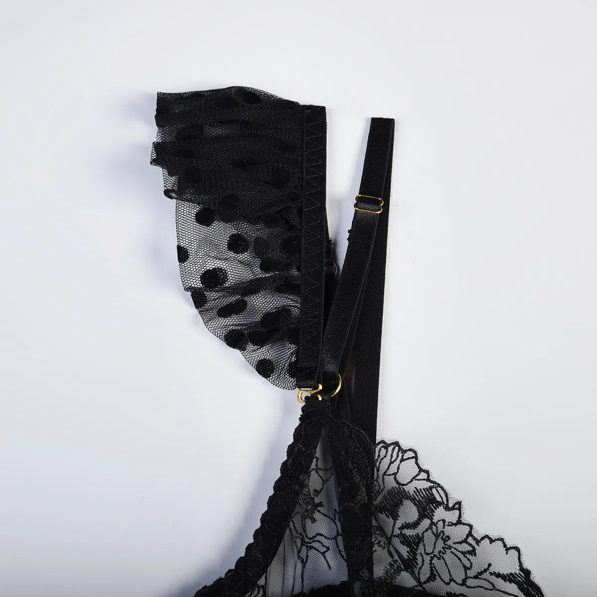 Wholesale Floral Embroidery Lace Women Bra Set Sexy Transparent Thin Lingerie
