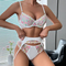 Wholesale Floral Embroidery Underwear Set for Woman Sexy See-Through Stain Lingerie