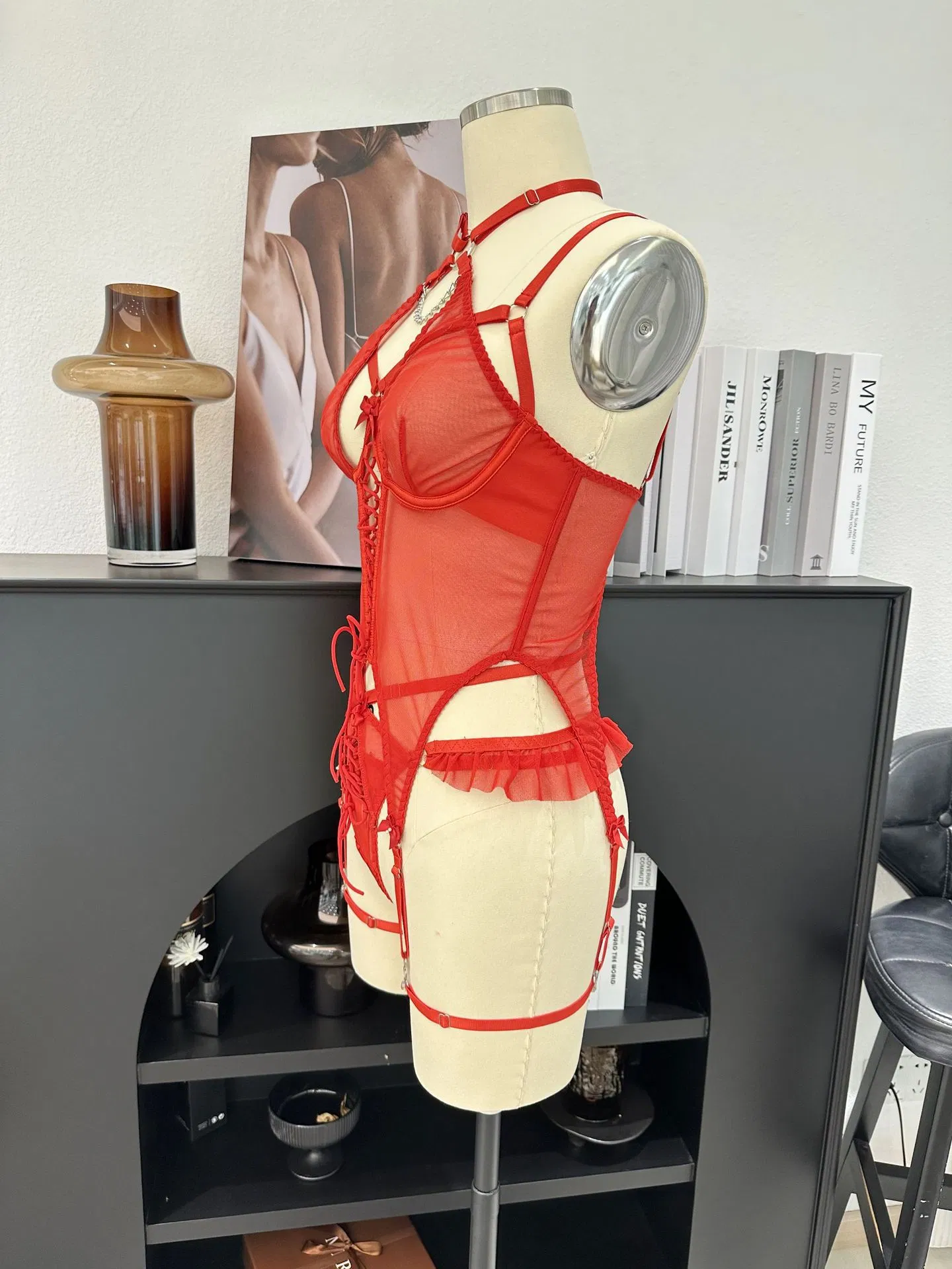 French Sexy Underwear Ultra-Thin Bodysuit Temptation Set New Deep-V Women Bra Set Lingerie