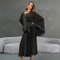 Wholesale See-Through Mesh Sleepwear Sexy V Neck Belt Ultral-Thin Woman Robe