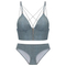 French Wholesale Light-Sensitive Surface Fine Shoulder Strap Front Buckle Triangular Cup Bra Underwear Set Sexy Lingerie