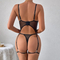 Wholesale Transparent Mesh Cross Strap Bra Set Sexy Flower Embroidery Thin Woman Lingerie