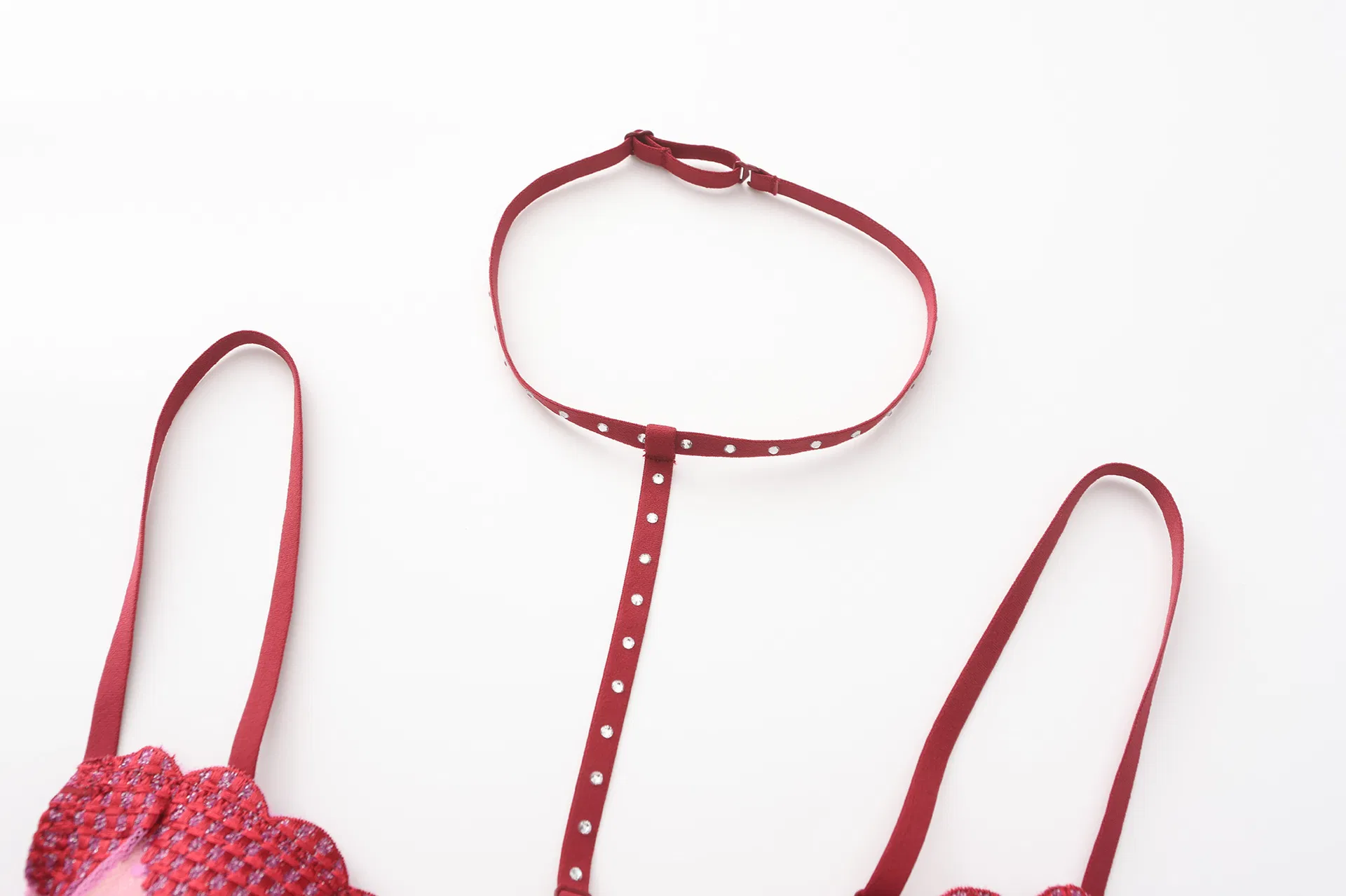New French Mesh Embroidered Ultra-Thin Gathering Bra Set High Split Halte Underwear Sexy Lingerie