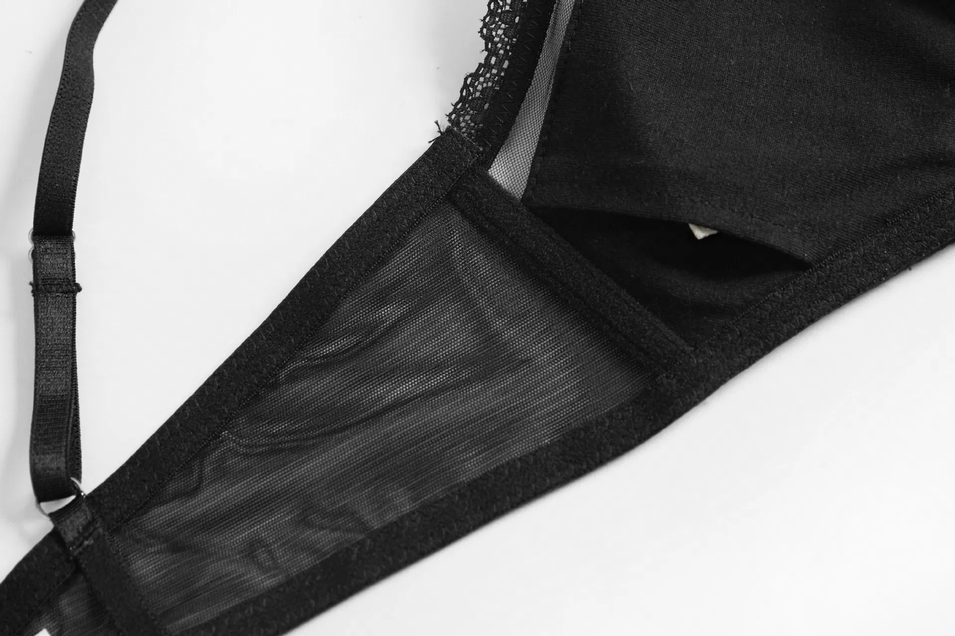 Embroidery Lace Trim Breathable Bra Erotic French Deep V Gathered Lace Ultra-Thin for Women Soft Sexy Set Underwear Lingerie