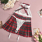 Sexy See-Through Role Play Plaid Bra Set Hot Short Skirt Woman Lingerie