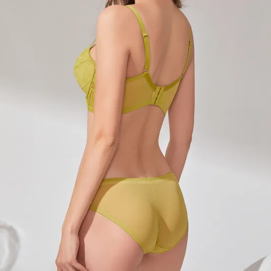 French Smooth Embroidery Lace Trim Sexy Breathable Gathering for Women Soft Bra Ultra-Thin Set Sexy Underwear Lingerie