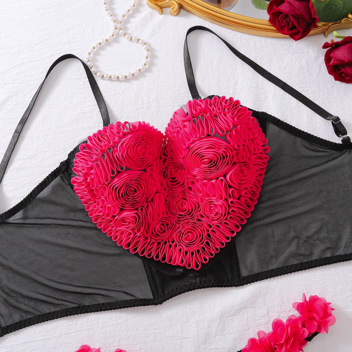 Wholesale 3D Heart Transparent Underwear for Woman New Fashion Ultra-Thin Lingerie