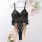Sexy See-Through Mesh Splicing Women's Lingerie Set New Metal Chain Bodysuit