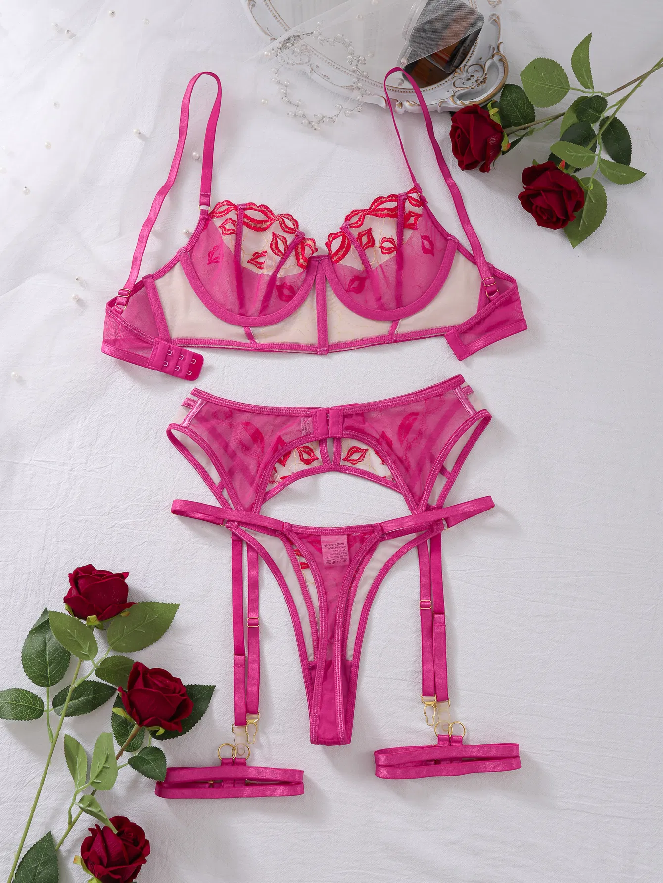 Wholesale Sexy See Through Embroidery Bra Panty Set New Arrival Push up Woman Lingerie