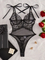 Sexy Floral Embroidery Deep V Untrl-Thin Bodysuit New Style Women One Piece Lingerie