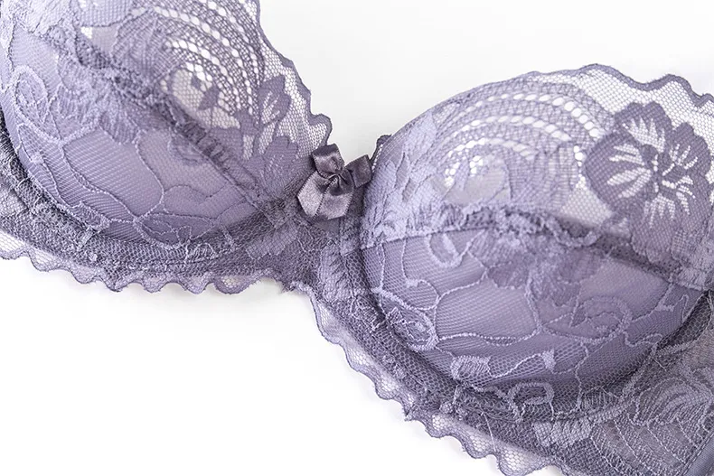 Wholesale Sexy Ultra-Thin Transparent Bra Lingerie Erotic Flowers Lace Women Underwear Set