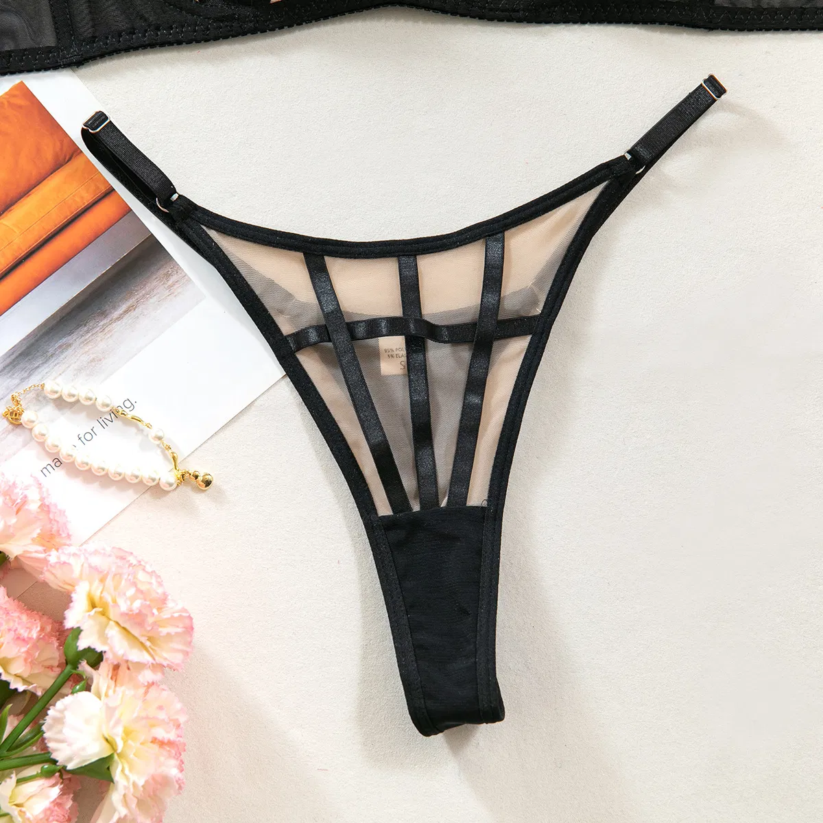 Sexy See-Through Mesh Woman Bra and Panty Set Wholesale High Quality Mature Lingerie