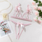Wholesale New Woman Bra Panty Set Sexy Bow Hollow out Bondage Open Lingerie