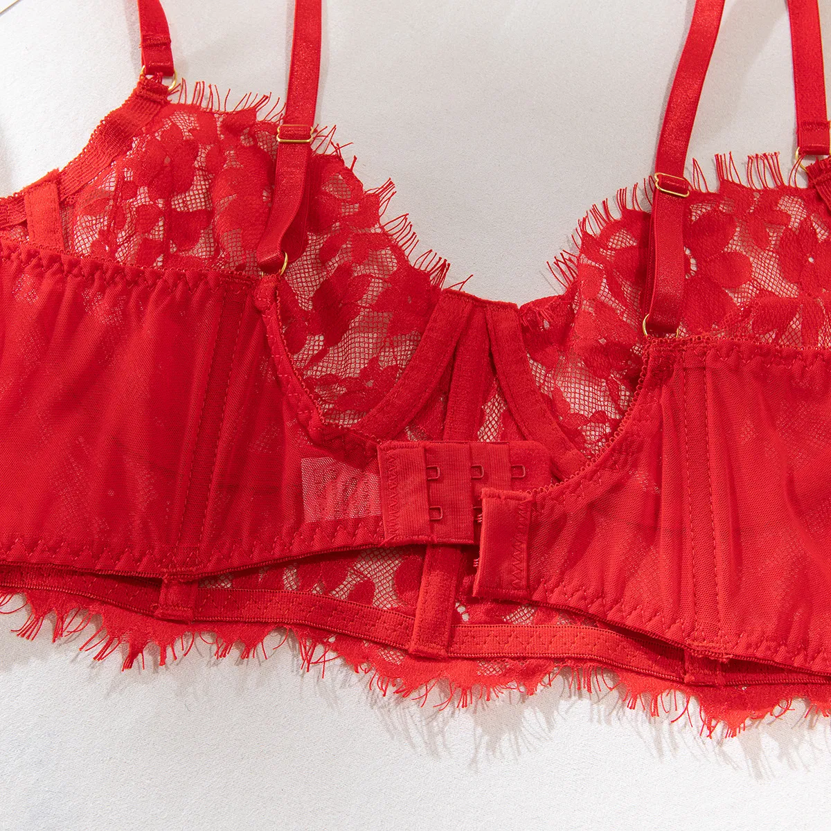 Sexy Fish Bone Embroidery Lace Underwear Wholesale Woman's Lingerie