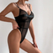 Wholesale See-Through Mesh Underwear for Woman Sexy Solid Color One-Piece Lingerie