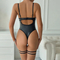 Wholesale Sexy PU Transparent Underwear Set Hot Erotic Bondage One Piece Lingerie