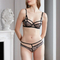 Wholesale French Hollow out See-Through Cheetah Print Ruched Breathable Ultra-Thin Gathering Bra Set Underwear Sexy Lingerie
