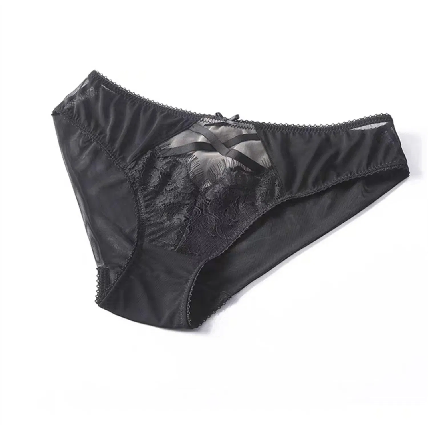 Wholesale French Transparent Eyelash Lace Gathered Steel Ring Breathable Ultra-Thin Solid Color Bra Set Underwear Lingerie