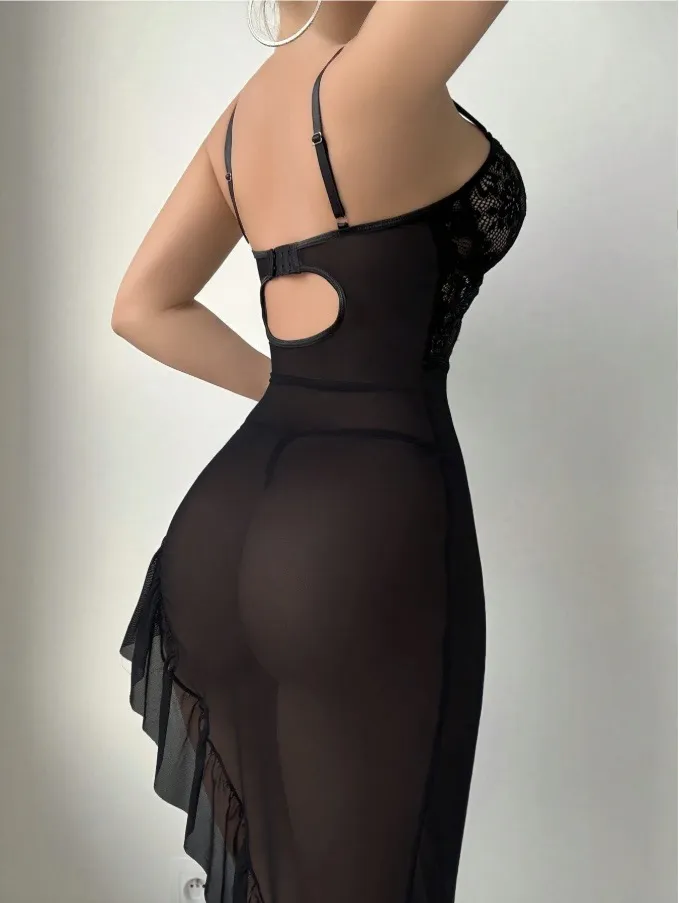 Sexy Ultral-Thin See-Through Mesh Woman Bra Set Wholesale V-Neck Embroidered Lace Lingerie