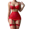 Sexy Perspective Skirt Women Bra Set Hot Sell Elastic Eyelash Lace Lingerie