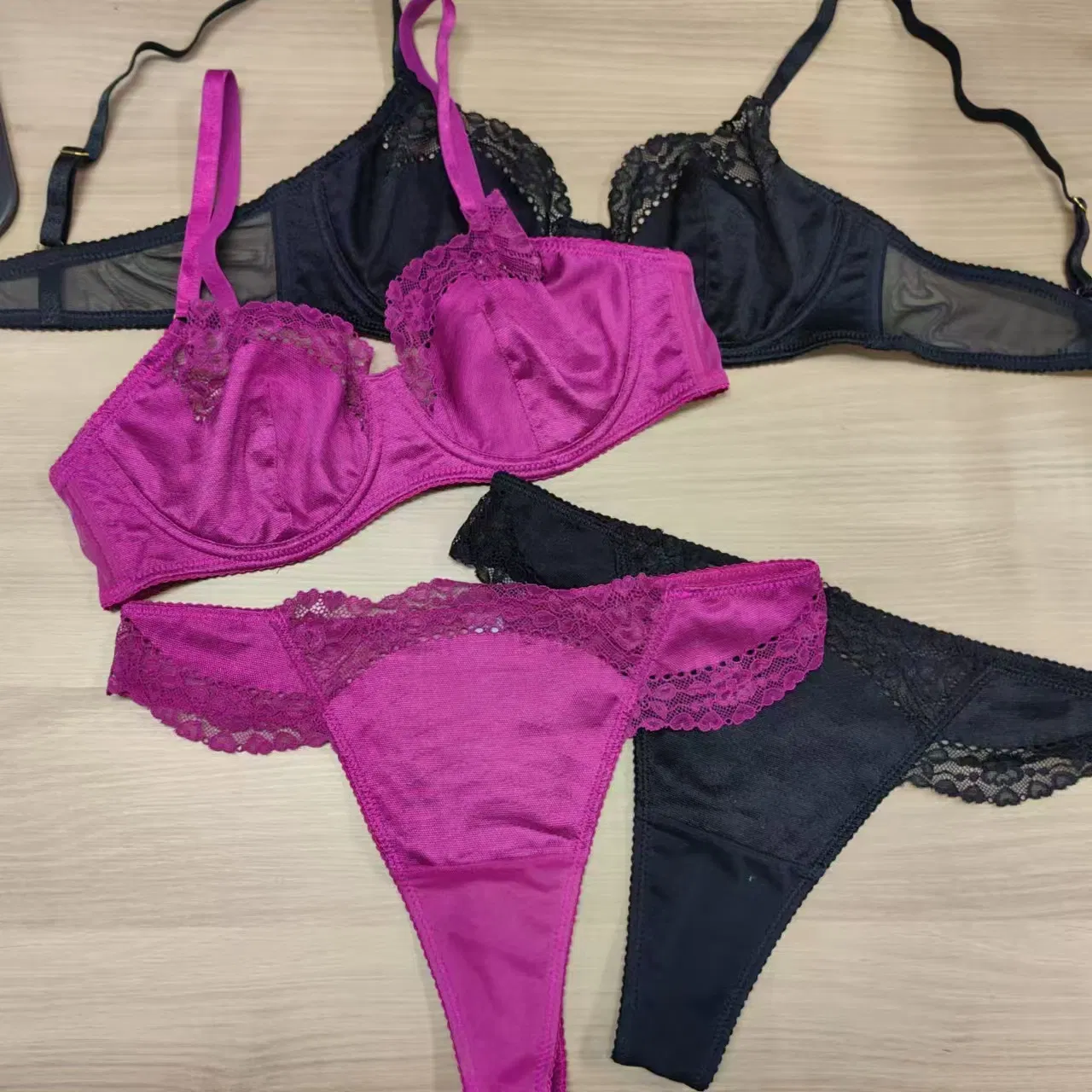 Hot Sell French Embroidery Lace Trim Breathable Ultra-Thin Seduction for Women Bra Set Underwear Sexy Lingerie