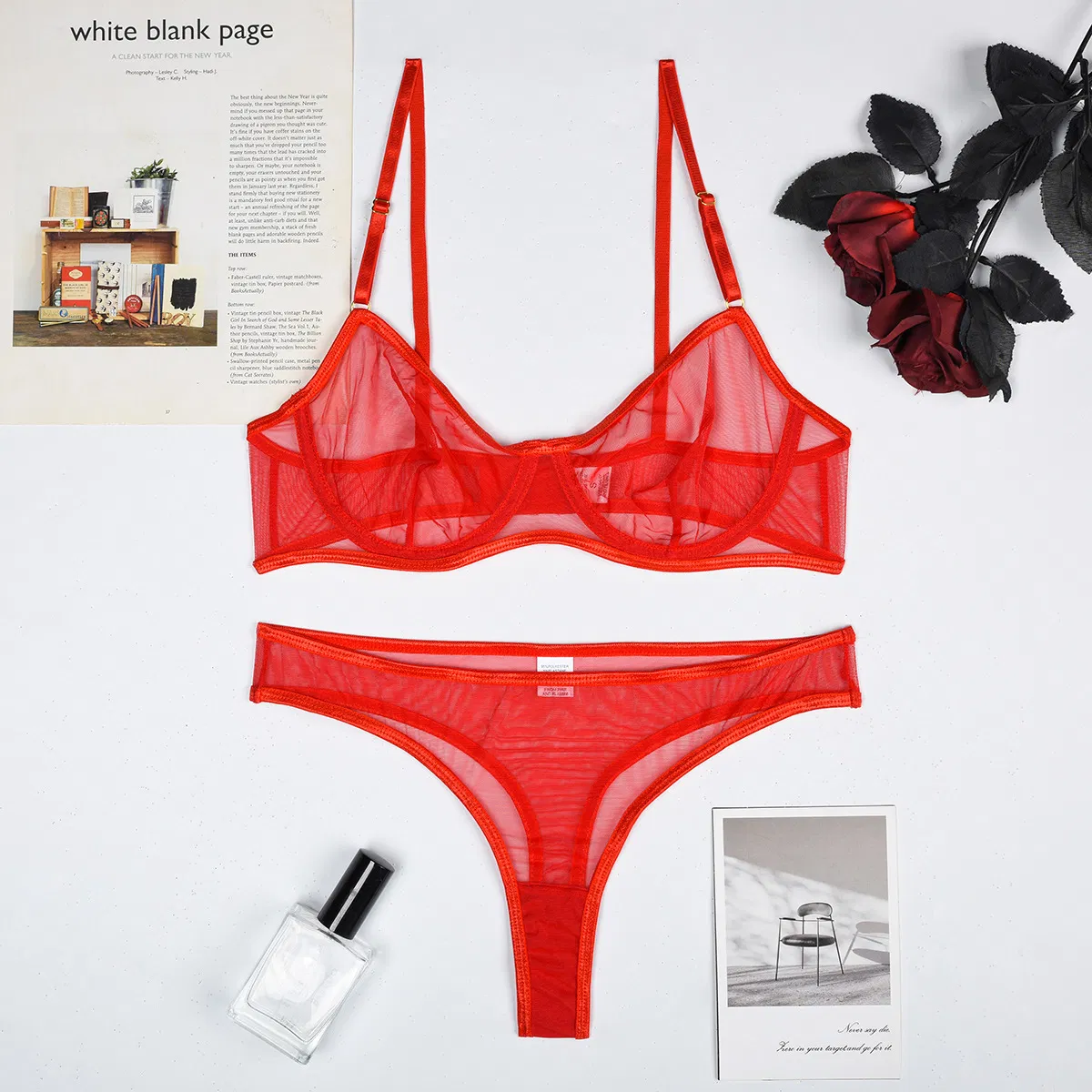 Wholesale Breathable Underwear Set for Woman New Erotic Transparent Mesh Lingerie