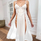 Sexy See Through Mesh Long Lingerie Women Sleepwear Hot V-Neck Embroidered Lace Nightwear