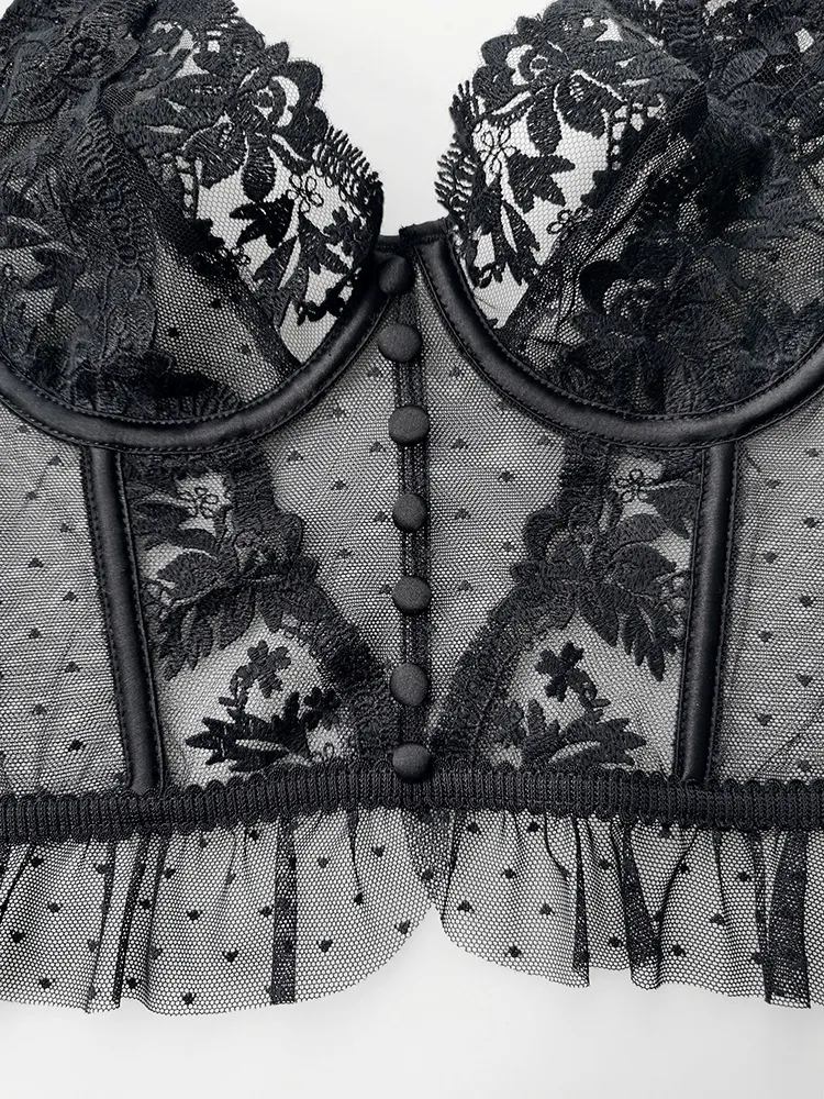 Sexy Wholesale Underwear Embroidered French Ultra-Thin Set for Women Lace Soft Bra Lingerie