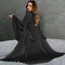 Wholesale Satin Long Sleeve Ruffled Chiffon Patchwork Sleepwear Sexy Women's Robe