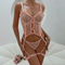 Sexy Hollow See-Through Woman Bra Set New High Quality Lace Ruffled Solid Color Lingerie