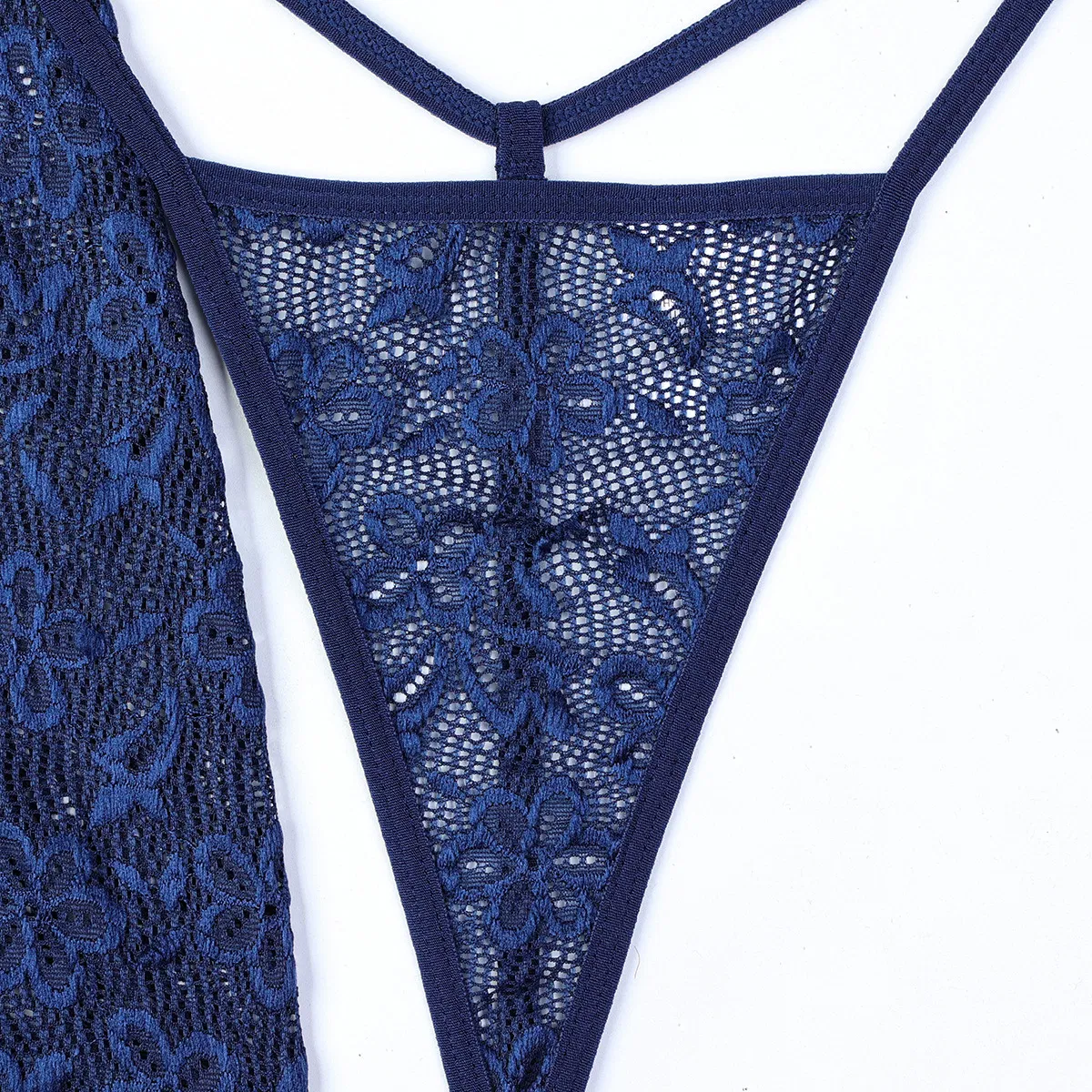 Wholesale V Neck Transparent Mesh Underwear Set Sexy Ultral-Thin Women's Lingerie