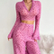 Hot Sell Erotic Long Sleeve Transparent Mesh Underwear Set Sexy Heart Print Women's Lingerie
